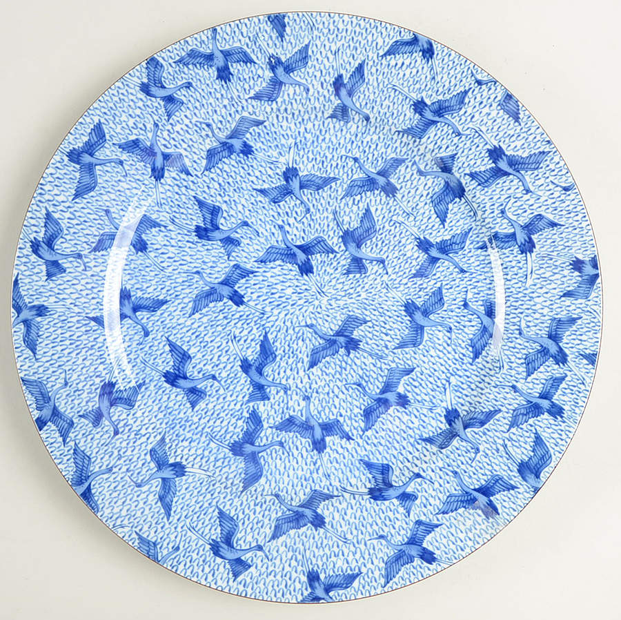 Blue Stork 12" Chop Plate (Round Platter) by Fitz & Floyd-1