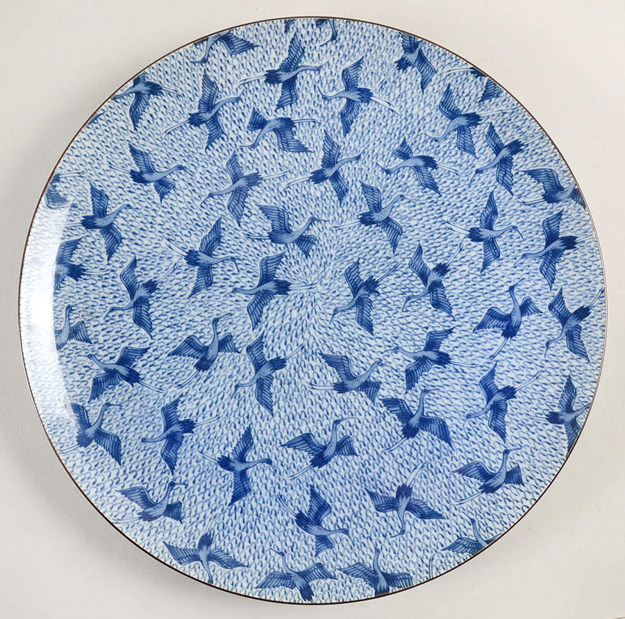 Blue Stork Coupe Service Plate (Charger) by Fitz & Floyd-1