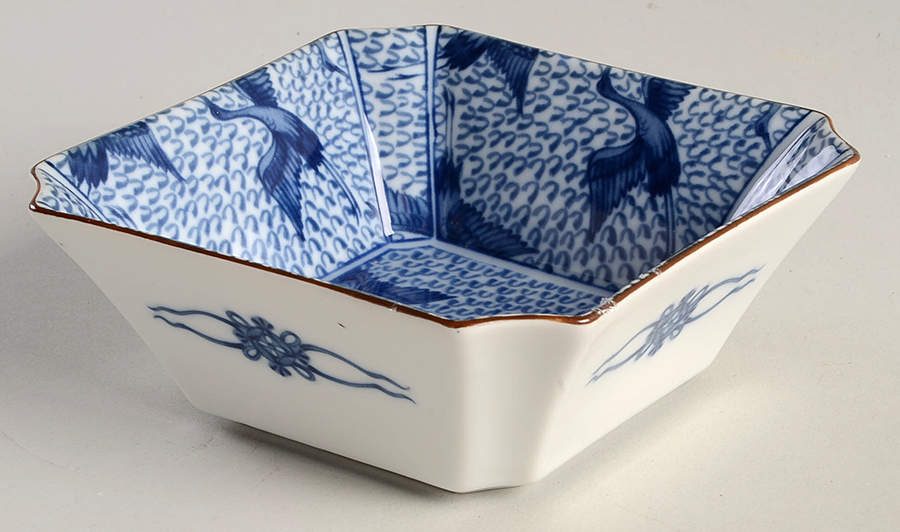Blue Stork 4" Square Bowl by Fitz & Floyd-1