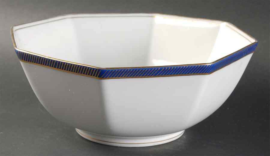 Bordure Bleu 8" Octagonal Vegetable Bowl by Fitz & Floyd-1