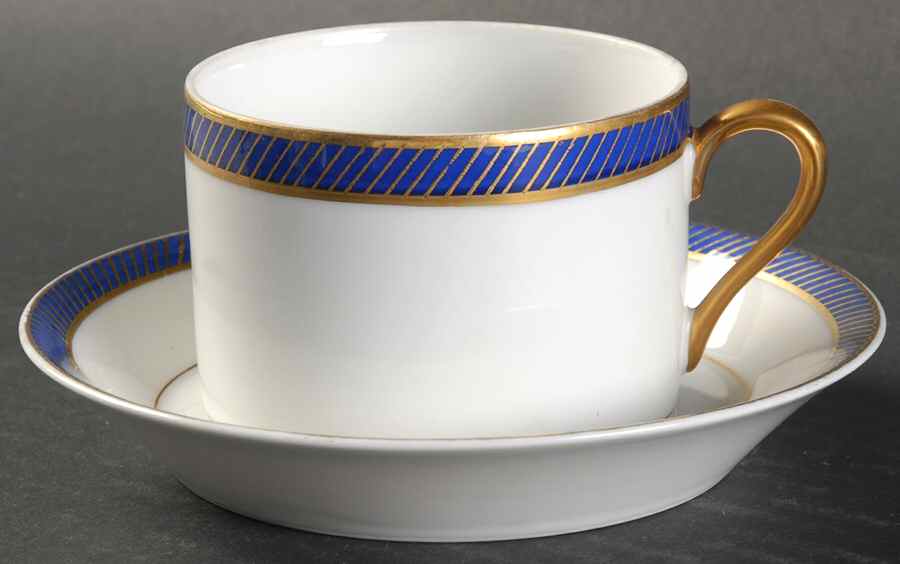 Bordure Bleu Flat Cup & Saucer Set by Fitz & Floyd-1