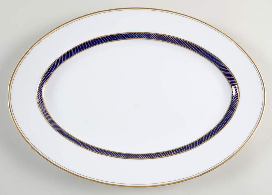 Bordure Bleu 14" Oval Serving Platter by Fitz & Floyd-1