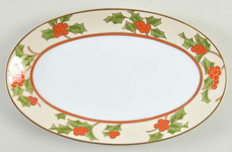 Boughs of Holly Relish/Gravy Underplate by Fitz & Floyd-1