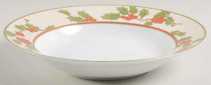 Boughs of Holly Rim Soup Bowl by Fitz & Floyd-1
