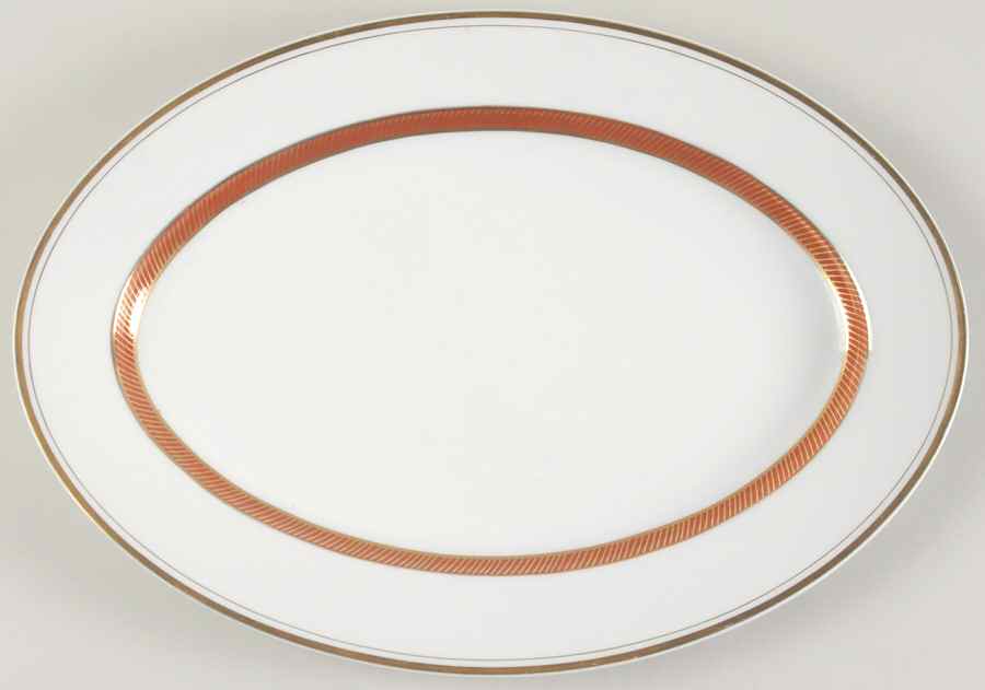 Bordure Rouge 14" Oval Serving Platter by Fitz & Floyd-1