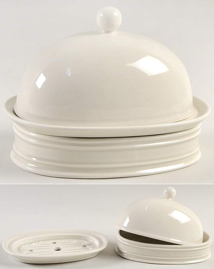 Buff Soap Box with Lid and Strainer by Fitz & Floyd-1