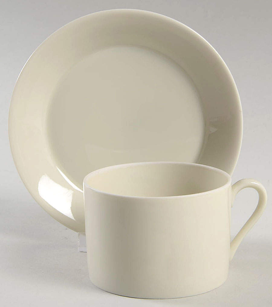 Buff Flat Cup & Saucer Set by Fitz & Floyd-1