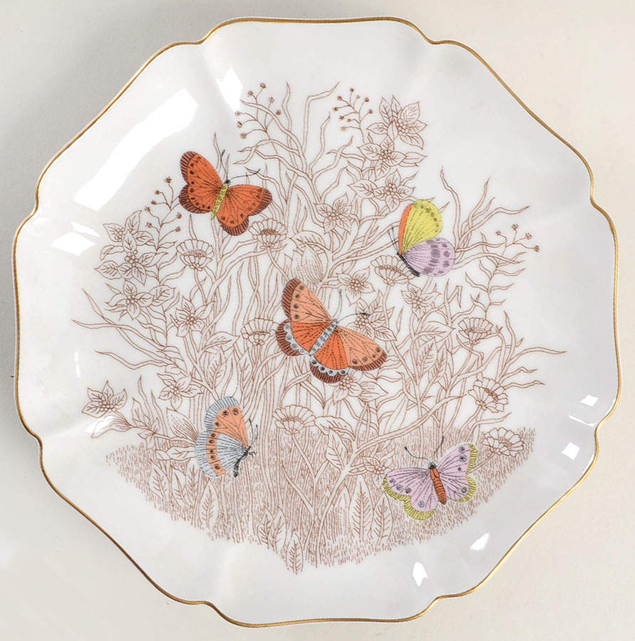 Butterfly Garden Scalloped Salad Plate by Fitz & Floyd-1