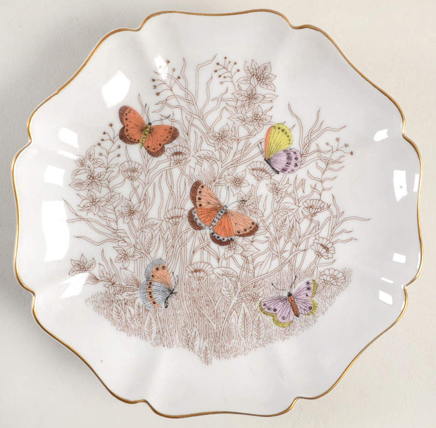 Butterfly Garden Scalloped Bread & Butter Plate by Fitz & Floyd-1