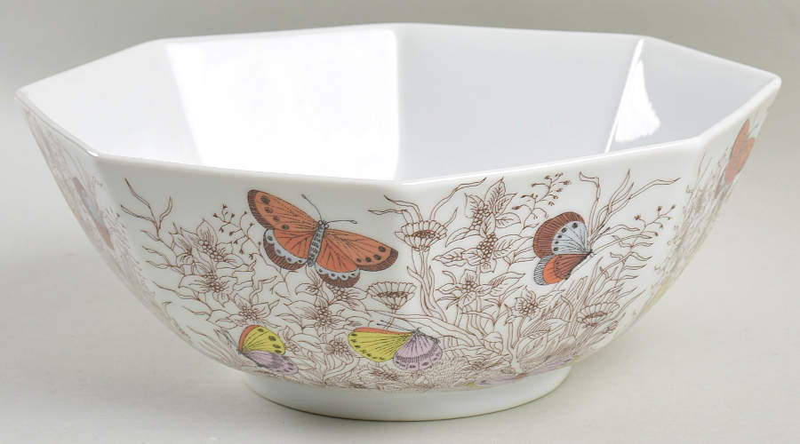 Butterfly Garden 8" Octagonal Vegetable Bowl by Fitz & Floyd-1