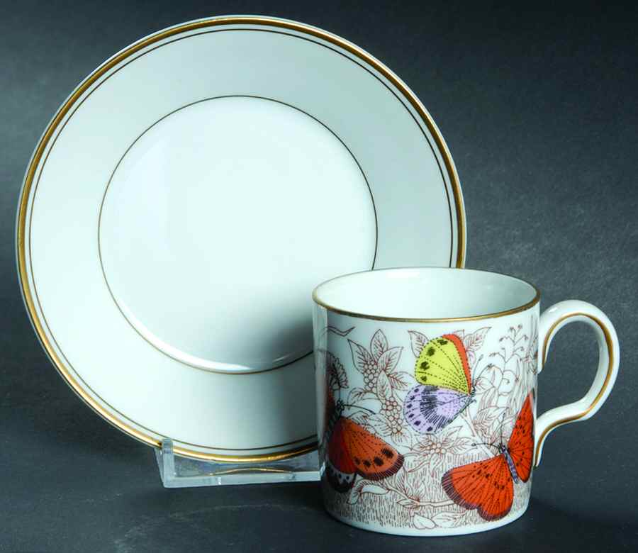 Butterfly Garden Flat Demitasse Cup & Saucer Set by Fitz & Floyd-1