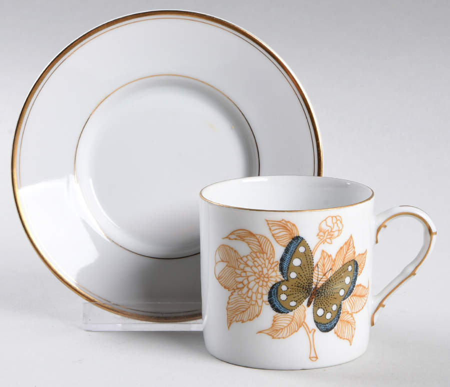 Butterfly Borealis Flat Demitasse Cup & Saucer Set by Fitz & Floyd-1