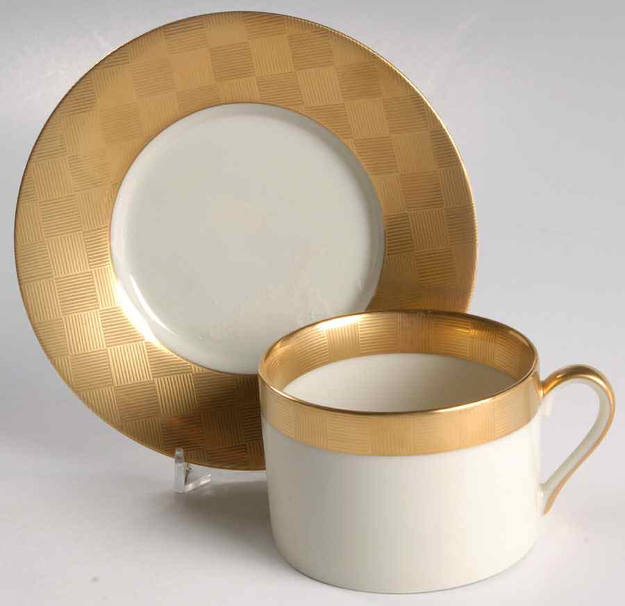 Carre D'Or Flat Cup & Saucer Set by Fitz & Floyd-1