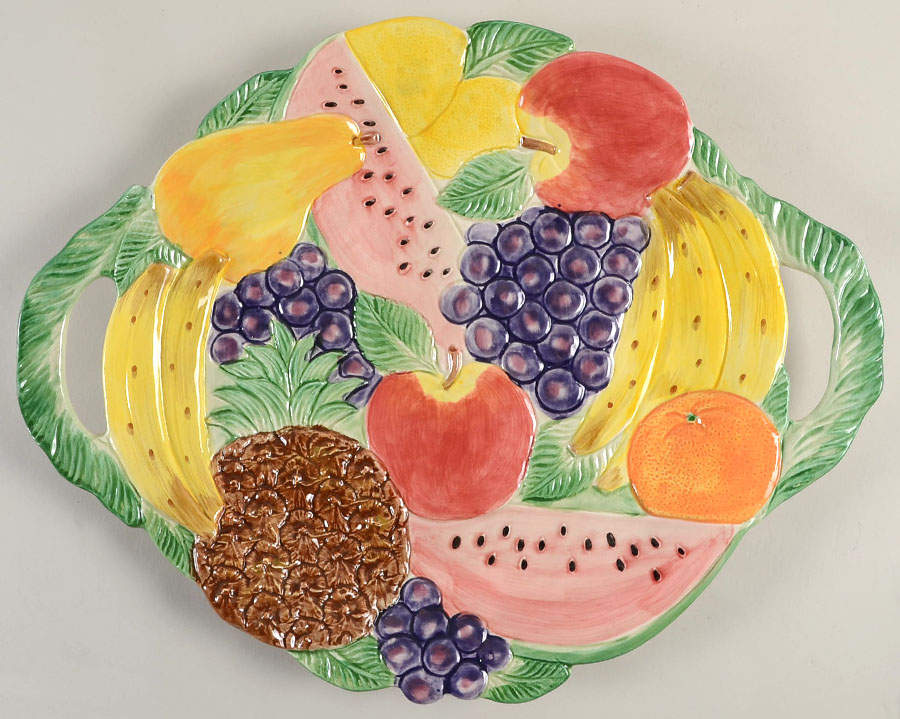 Calypso Fruit Handled Serving Tray by Fitz & Floyd-1