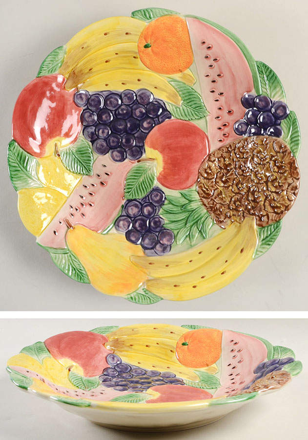Calypso Fruit 12" Round Vegetable Bowl by Fitz & Floyd-1