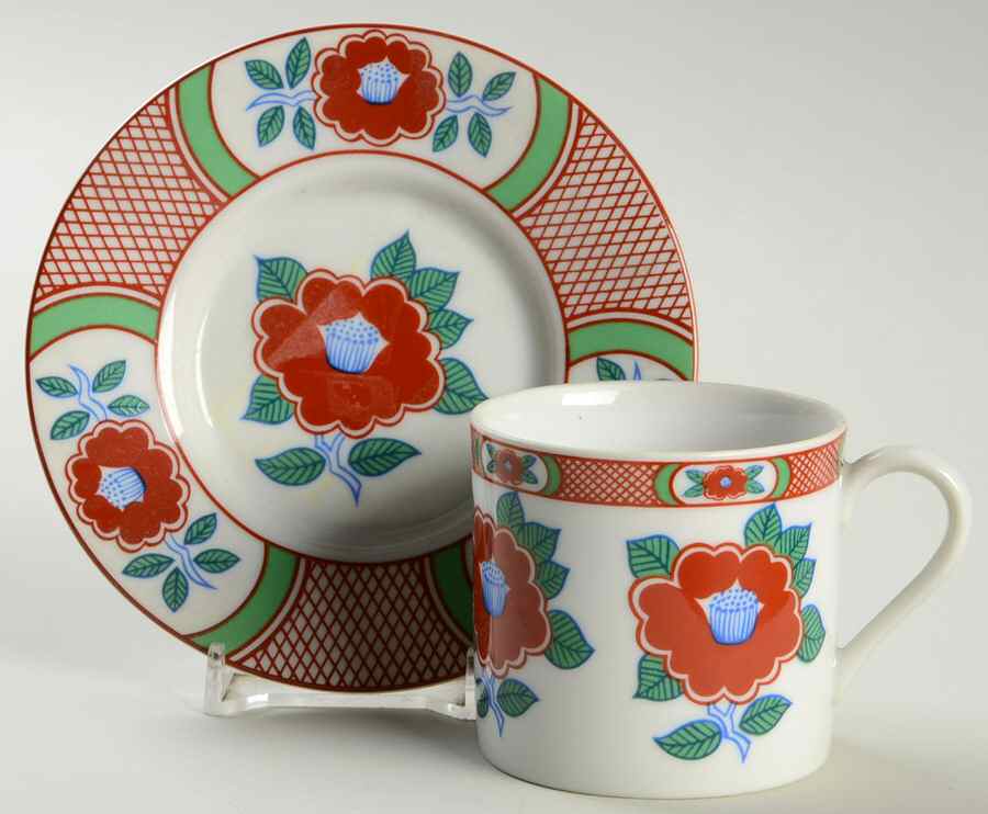Camellia Flat Demitasse Cup & Saucer Set by Fitz & Floyd-1