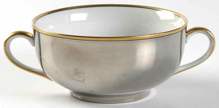 Capri Platinee Flat Cream Soup Bowl by Fitz & Floyd-1