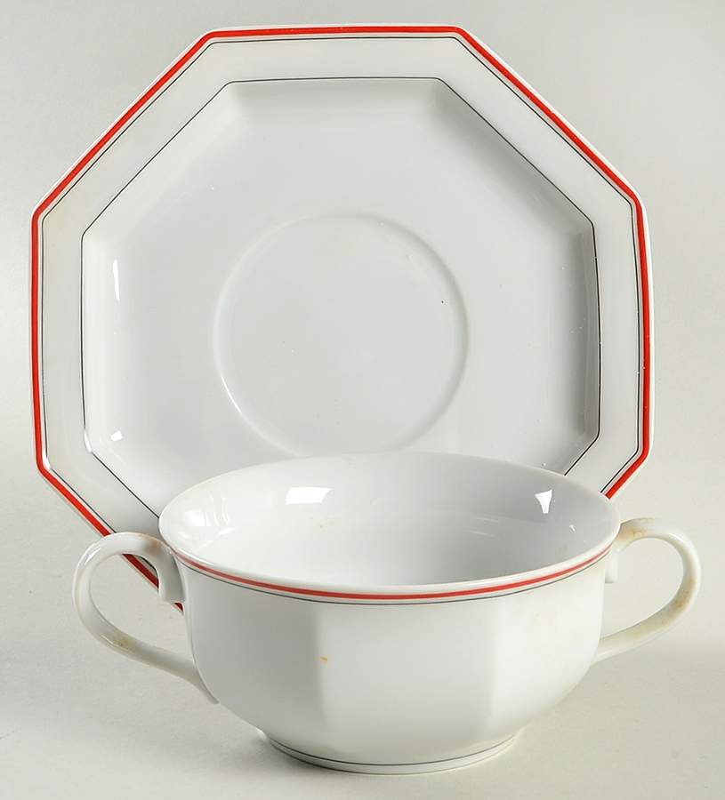 Caprice Flat Cream Soup Bowl & Saucer Set by Fitz & Floyd-1