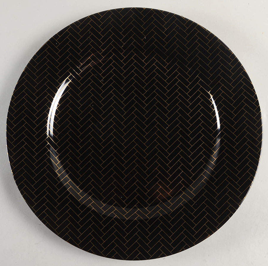 Carreaux Black Service Plate (Charger) by Fitz & Floyd-1