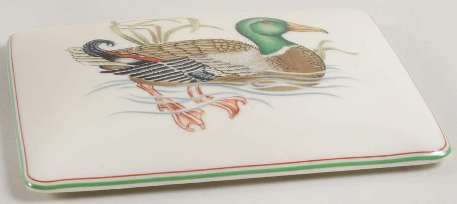 Canard Sauvage (White Body) Double Deck Playing Card Box-Lid by Fitz & Floyd-1