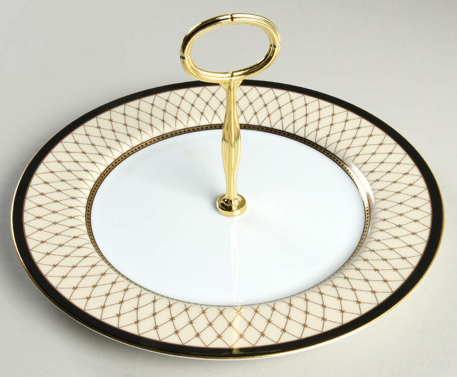 Chaumont Creme Round Serving Plate with Center Handle (Dp) Hc by Fitz & Floyd-1