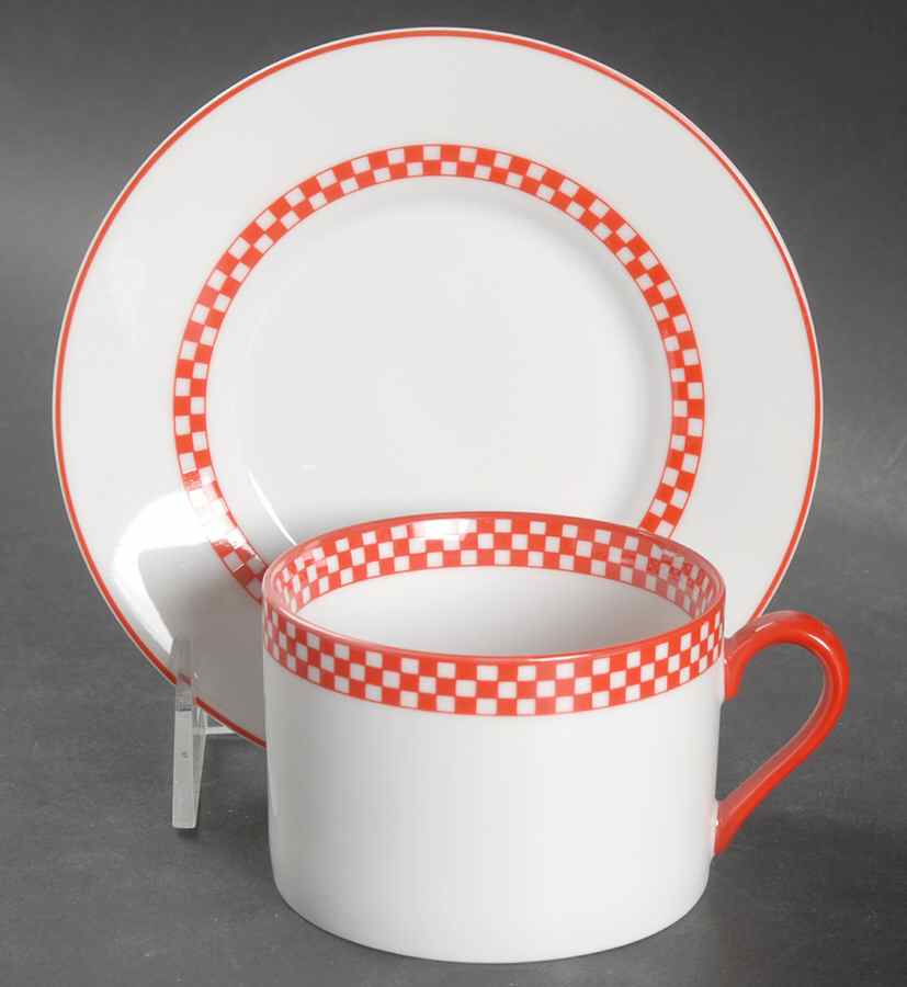 Chequers Flat Cup & Saucer Set by Fitz & Floyd-1