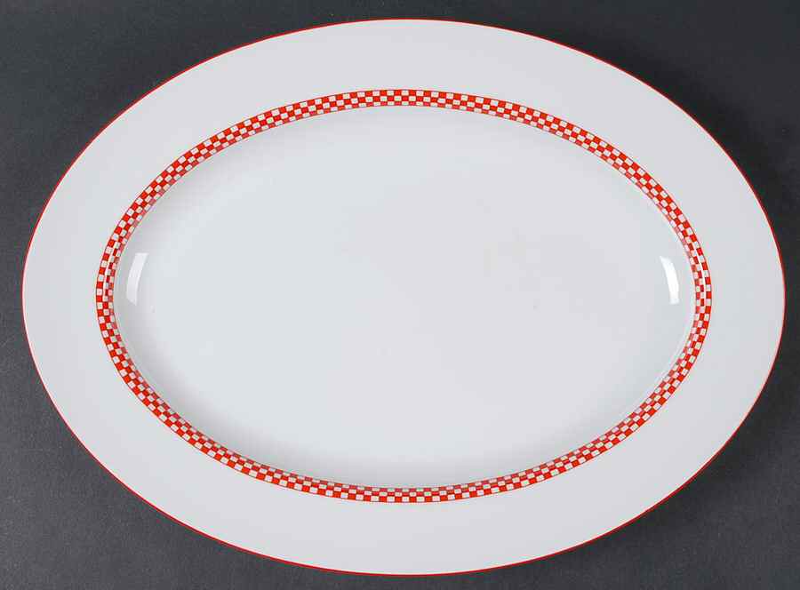 Chequers 14" Oval Serving Platter by Fitz & Floyd-1