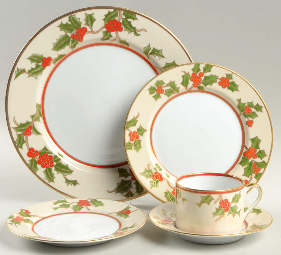 Christmas Holly 5 Piece Place Setting by Fitz & Floyd-1