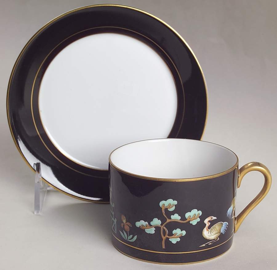 Chinoiserie Flat Cup & Saucer Set by Fitz & Floyd-1