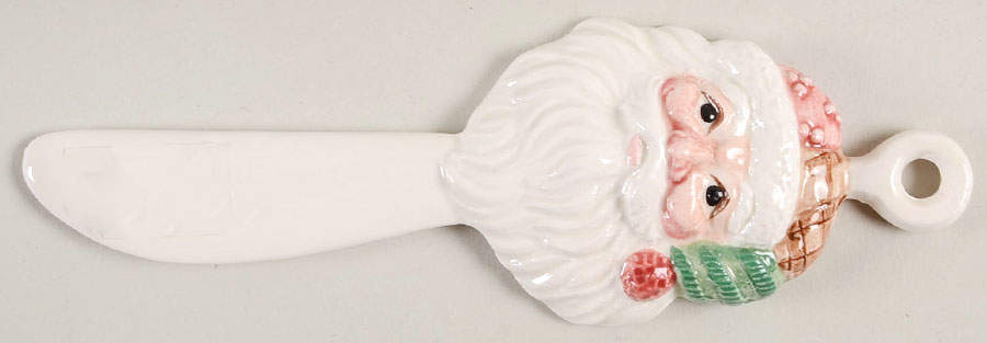Christmas Quilt Individual Canape Knife by Fitz & Floyd-1