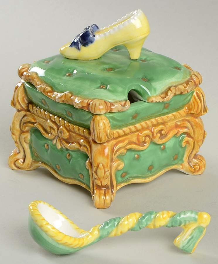 Cinderella Sugar Bowl & Lid W/Spoon by Fitz & Floyd-1