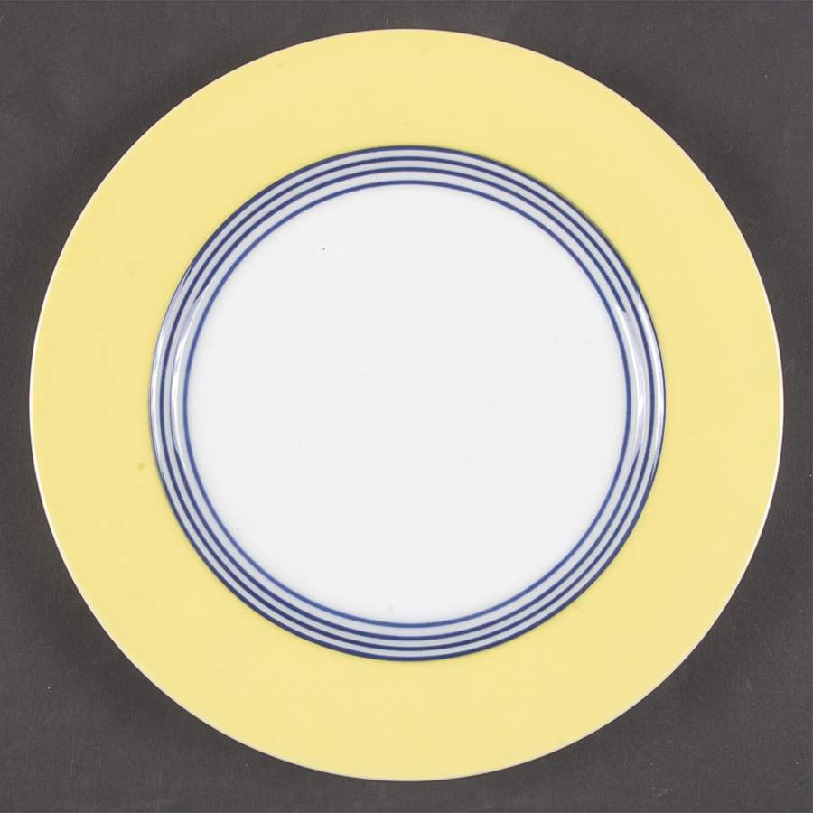 Circa Yellow and Blue Rings Salad Plate by Fitz and Floyd-1