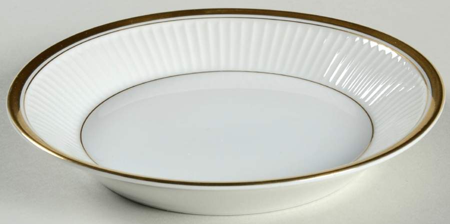 Classique d'Or White (Gold Ring, Verge and Trim) Fruit/Dessert (Sauce) Bowl by Fitz & Floyd-1