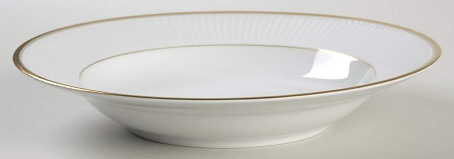 Classique d'Or White (Gold Ring, Verge and Trim) Large Rim Soup Bowl by Fitz & Floyd-1