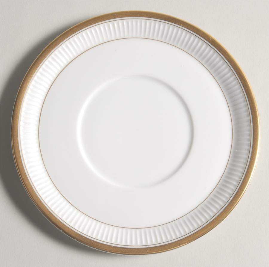 Classique d'Or White (Gold Ring, Verge and Trim) Underplate for 2 Pc Dessert Set by Fitz & Floyd-1