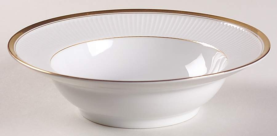 Classique d'Or White (Gold Ring, Verge and Trim) Rim Cereal Bowl by Fitz & Floyd-1