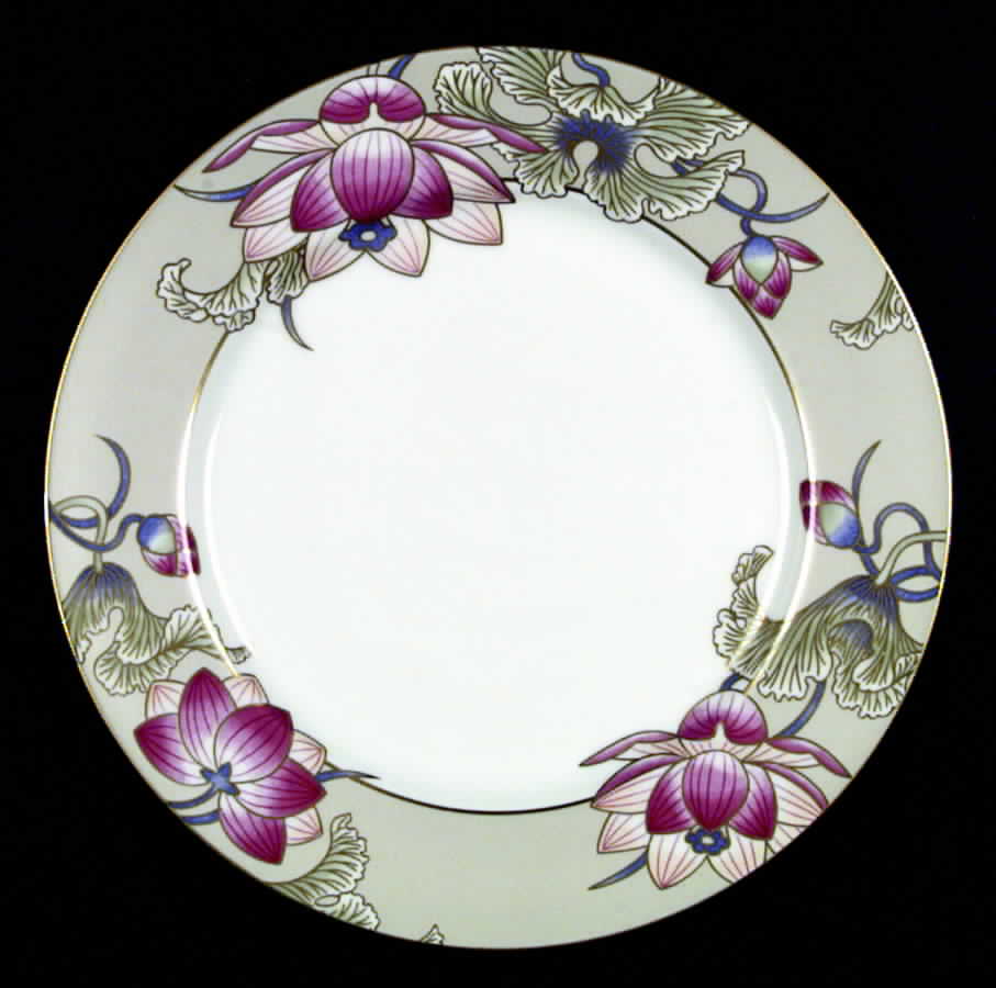 Cloisonne Lotus (Silver Satin) Dinner Plate by Fitz & Floyd-1