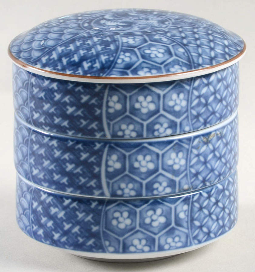 Cloisonne (4 Piece) Small Stack Set (3 Small Bowls & Lid) by Fitz & Floyd-1