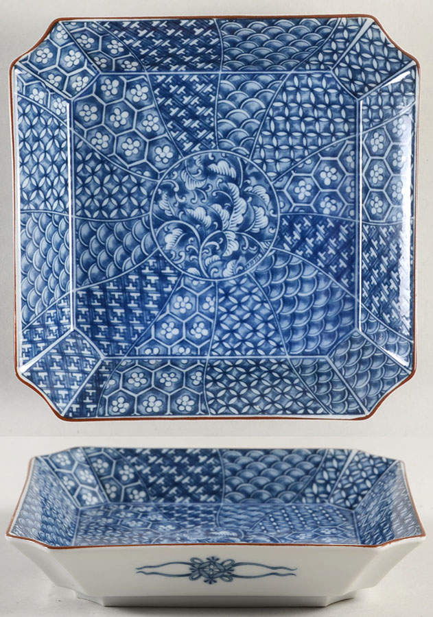 Cloisonne 6" Square Plate by Fitz & Floyd-1