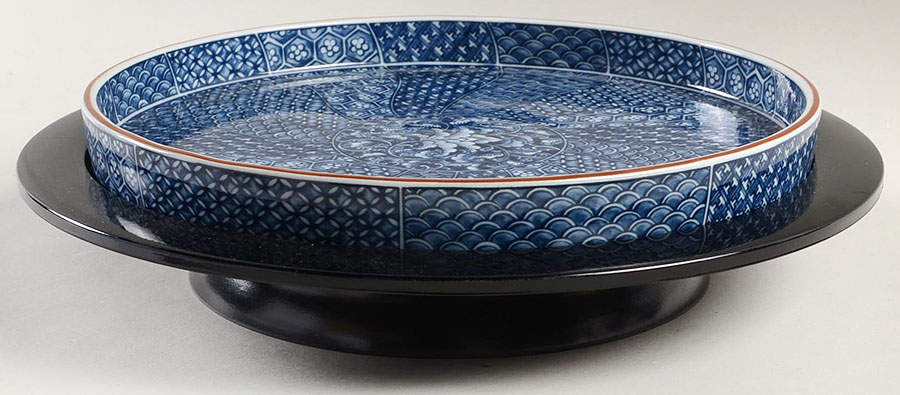 Cloisonne 2 Pc Lazy Susan (9" Tray & Plastic Tray) by Fitz & Floyd-1