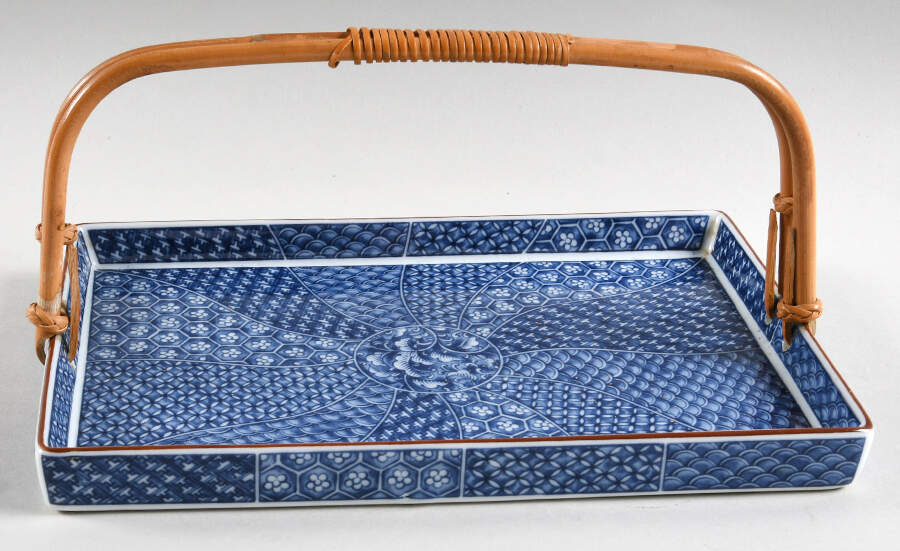 Cloisonne Wood Rectangular Handled Tray by Fitz & Floyd-1