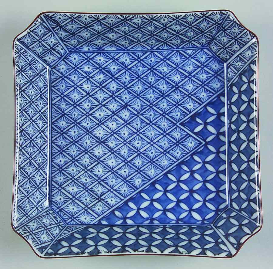 Blue Mosaic 6" Square Plate by Fitz & Floyd-1