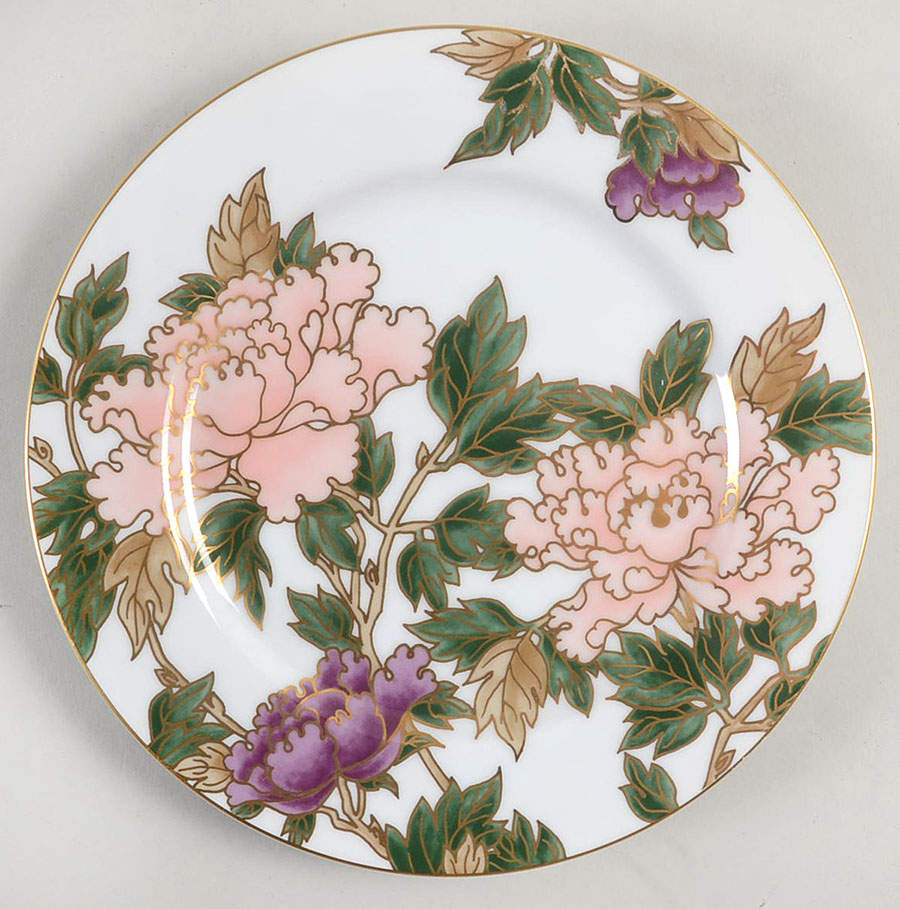 Cloisonne Peony White Accent Salad Plate by Fitz & Floyd-1