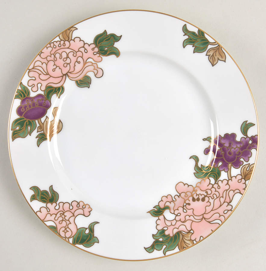Cloisonne Peony White Salad Plate by Fitz & Floyd-1