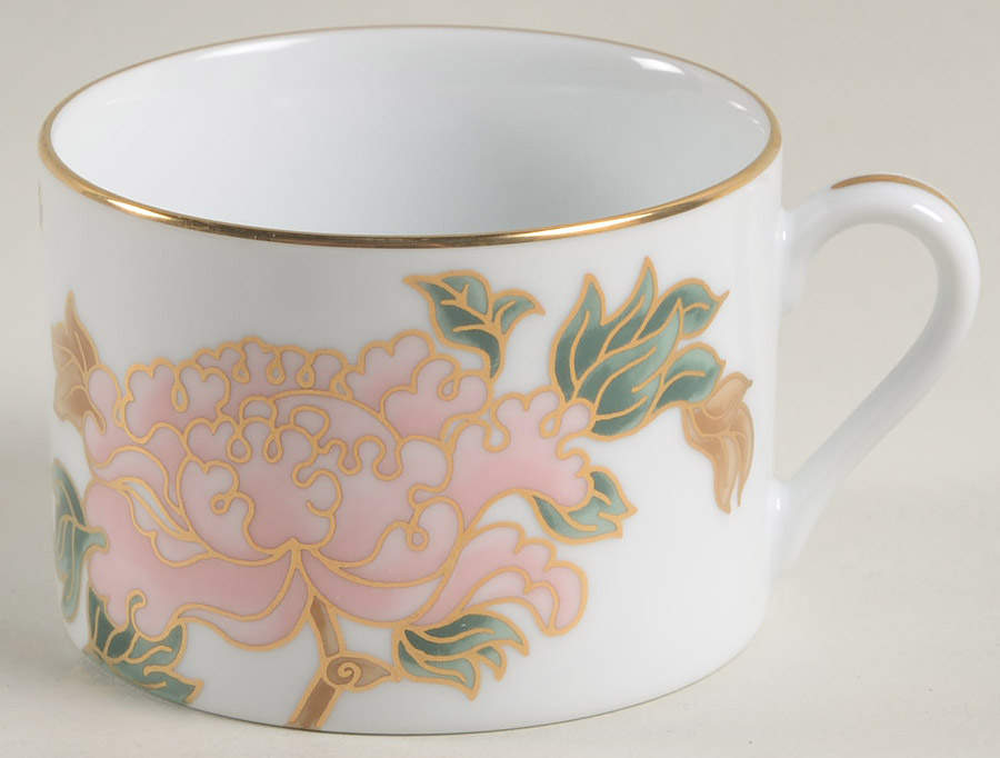 Cloisonne Peony White Flat Cup by Fitz & Floyd-1