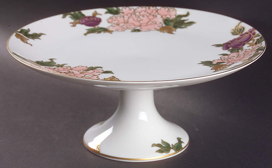 Cloisonne Peony White Round Compote (Height X Width) by Fitz & Floyd-1