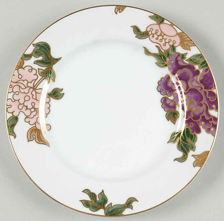 Cloisonne Peony White Bread & Butter Plate by Fitz & Floyd-1