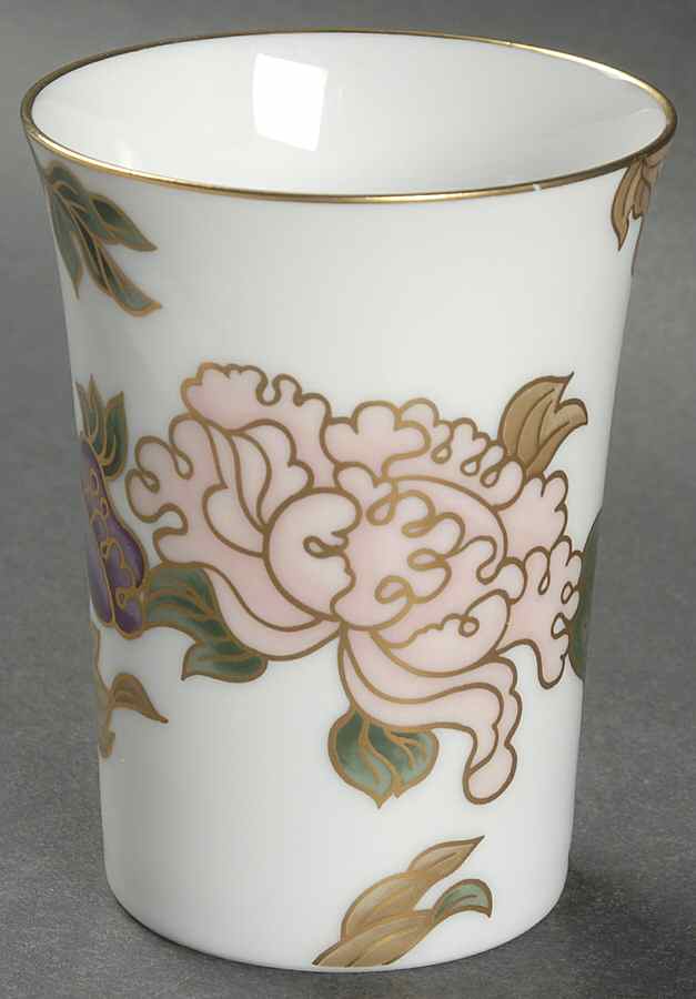 Cloisonne Peony White China Bathroom Tumbler by Fitz & Floyd-1