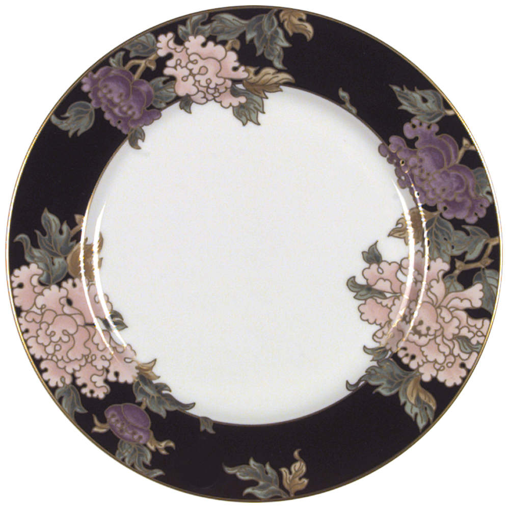 Cloisonne Peony Black Dinner Plate by Fitz & Floyd-1