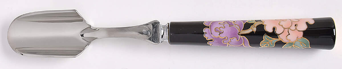 Cloisonne Peony Black Cheese Scoop by Fitz & Floyd-1
